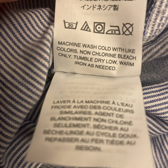 MADEWELL Striped Top Button-Down Tunic Shirt Size Small Navy Blue White - Picture 10 of 11